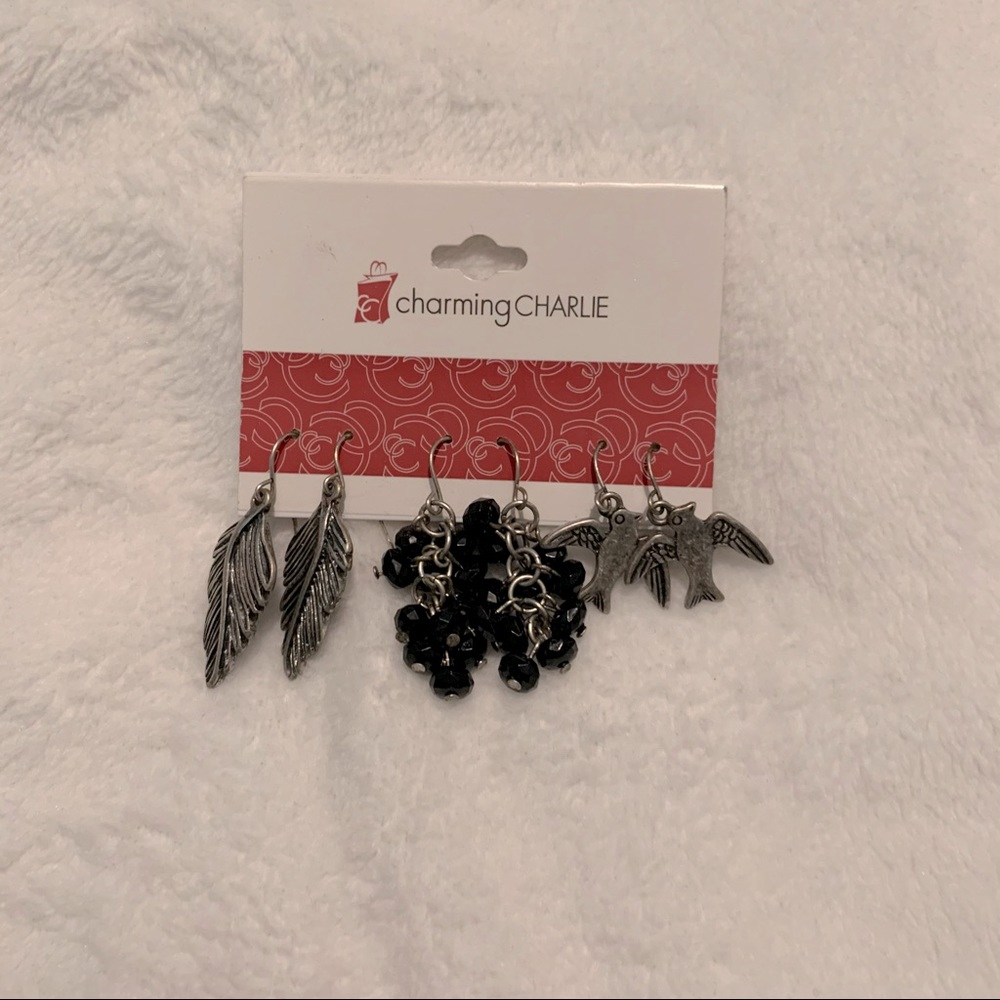 Set of 3 silver earrings